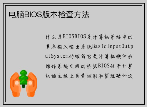 电脑BIOS版本检查方法